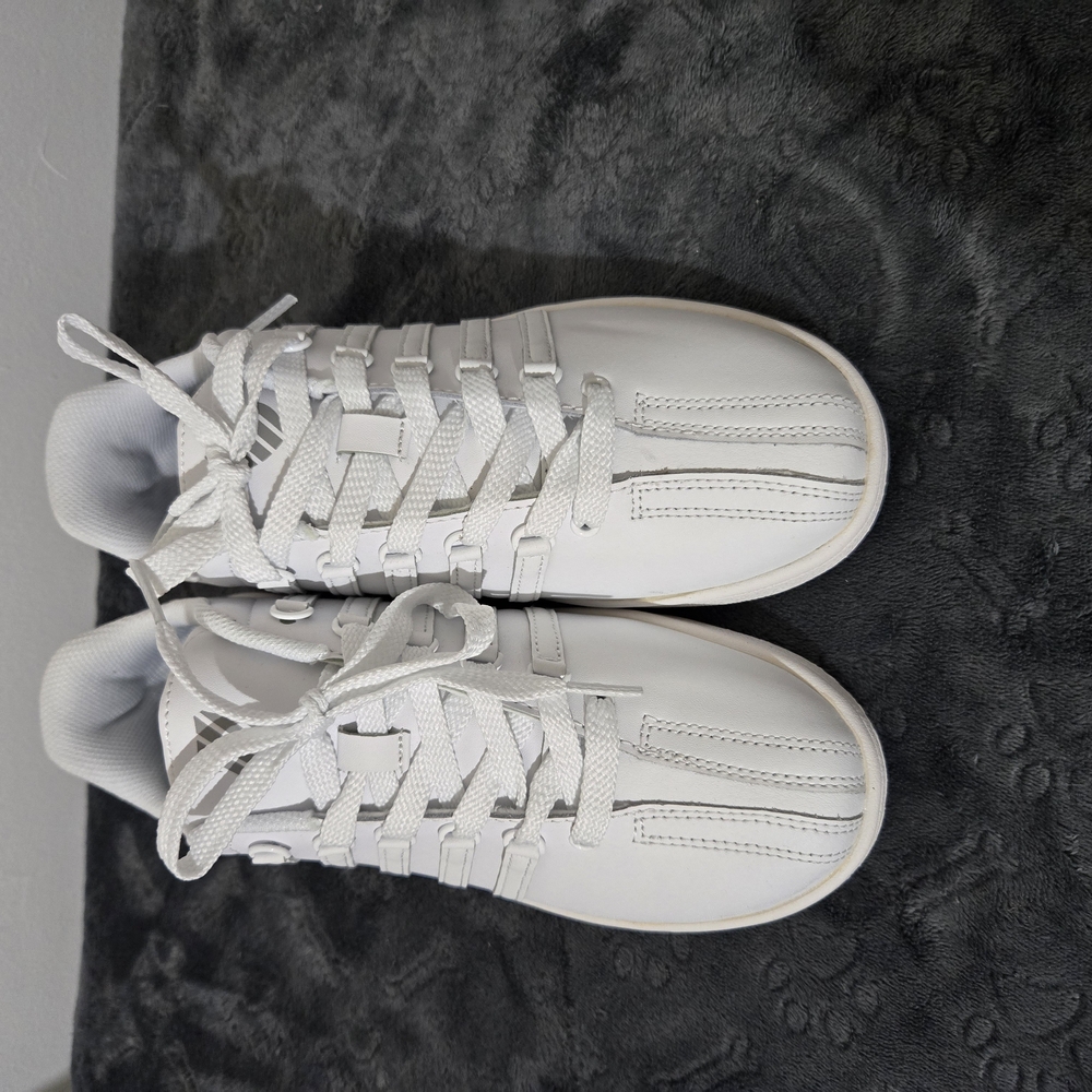 White Lace-Up Sneakers